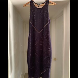 Navy overlay illusion dress